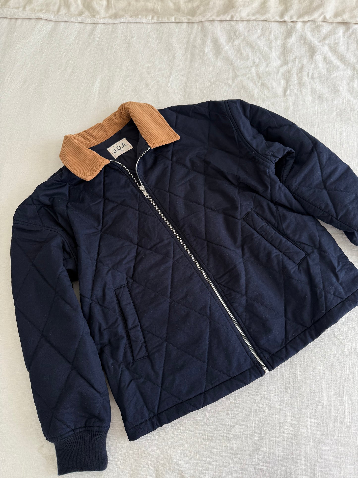 Aspen Bomber Jacket w/ Corduroy Collar, Navy