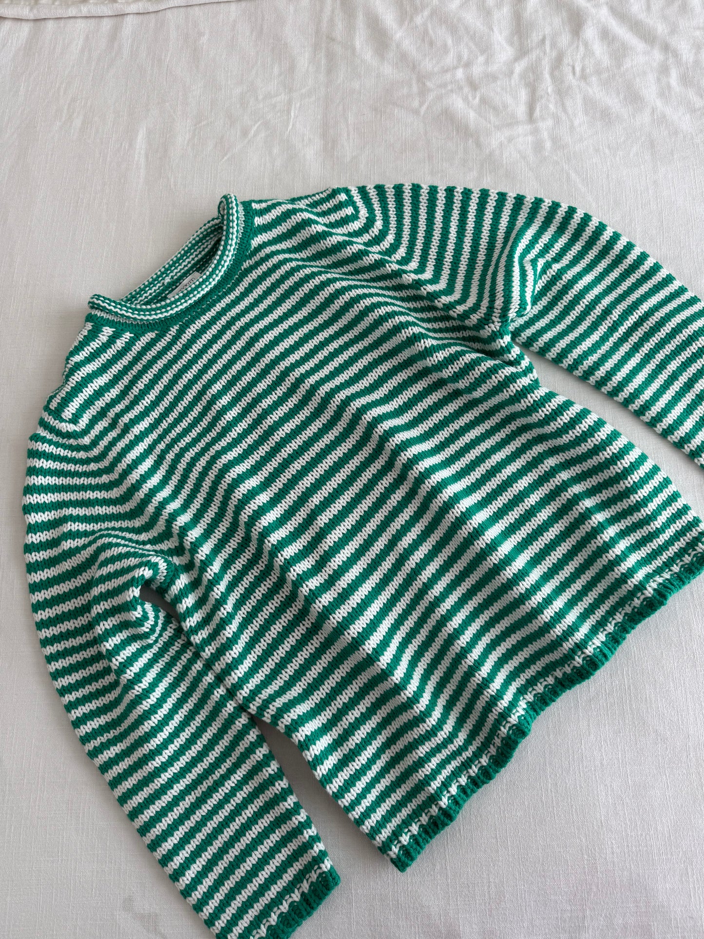 Festive Striped Sweater, Kelly Green