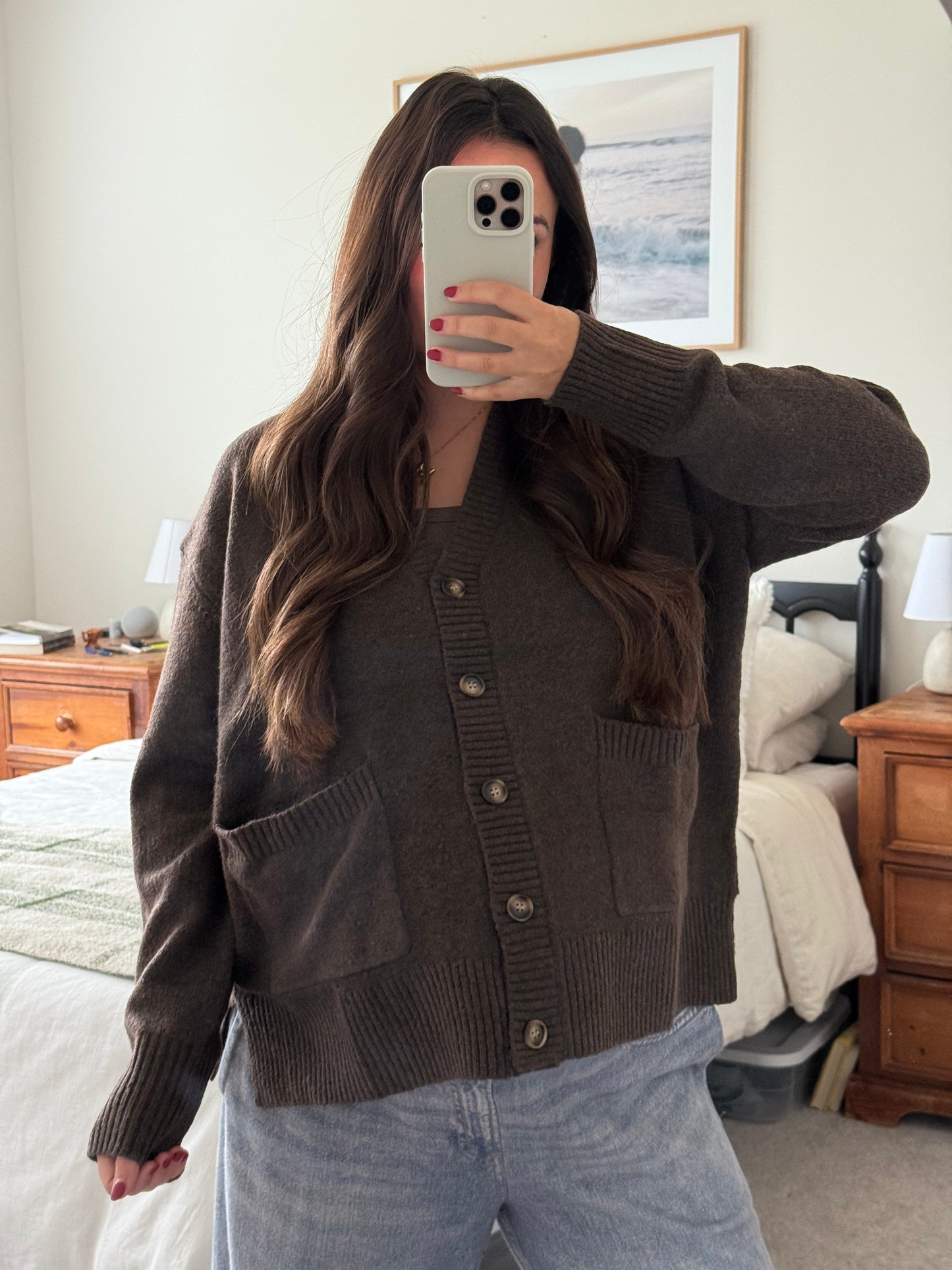 Chestnut Oversized Cardigan, Brown