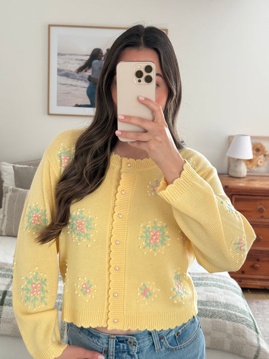 Golden Firework Cardigan, Yellow