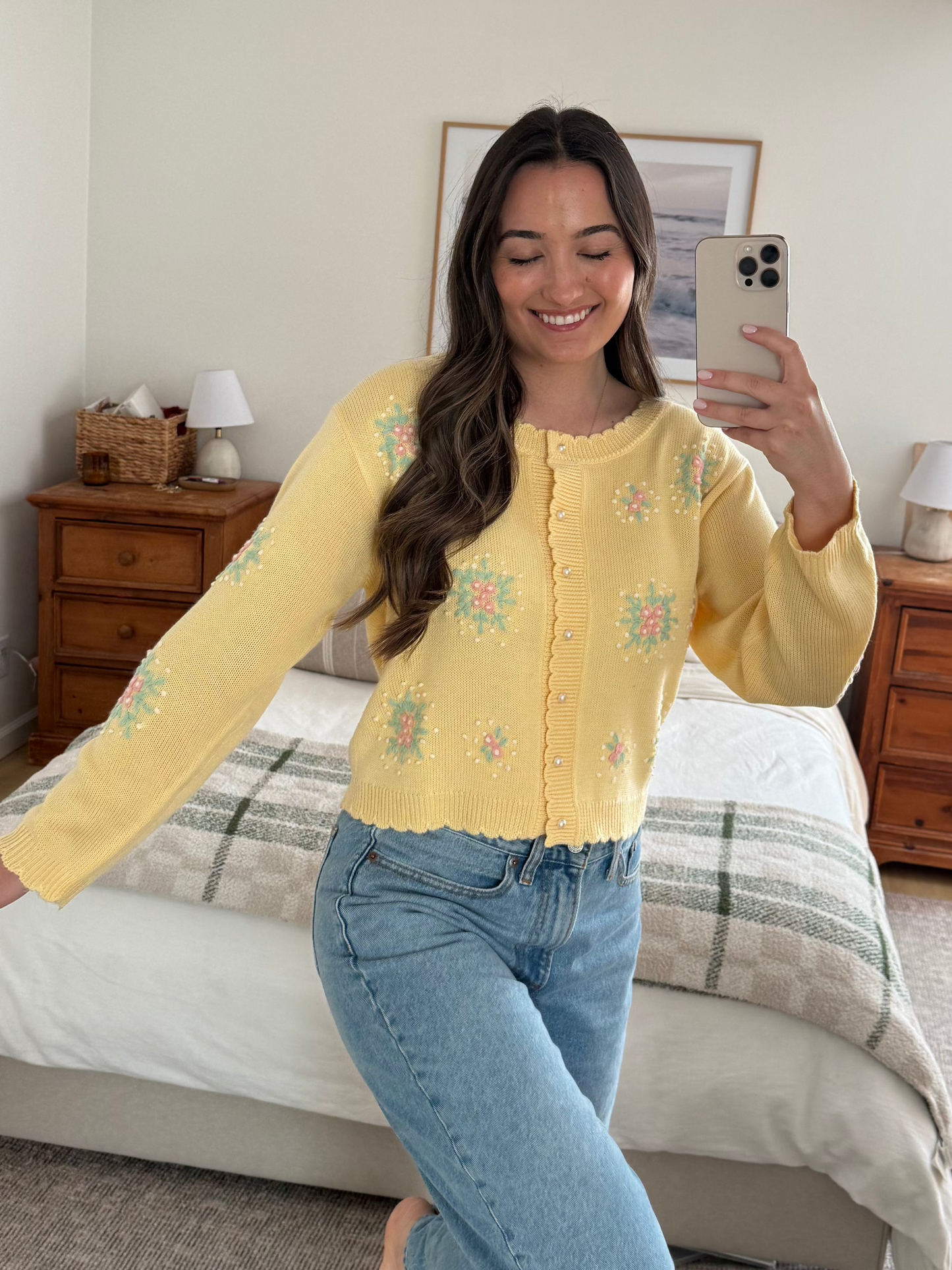 Golden Firework Cardigan, Yellow
