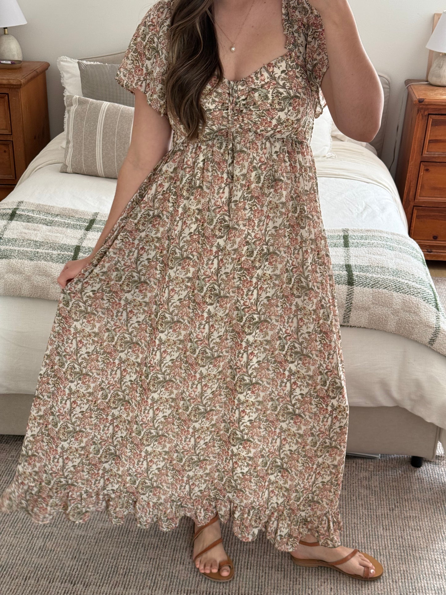 Garden Maxi Dress, Light Olive