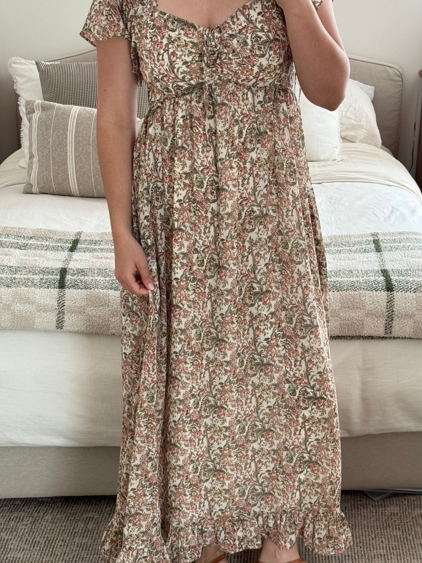 Garden Maxi Dress, Light Olive
