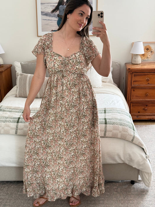 Garden Maxi Dress, Light Olive