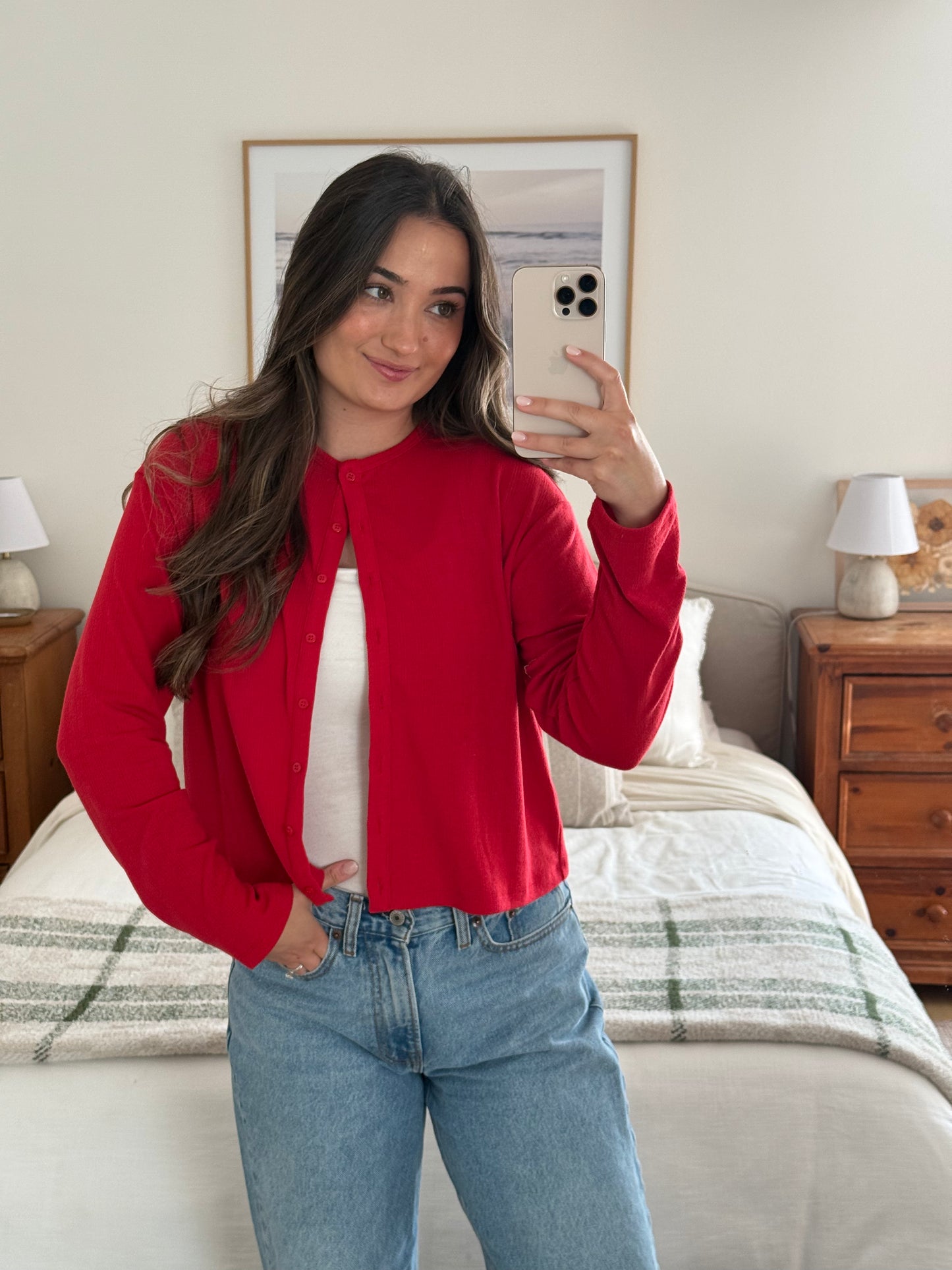 Cherry Pie Cardigan, Red