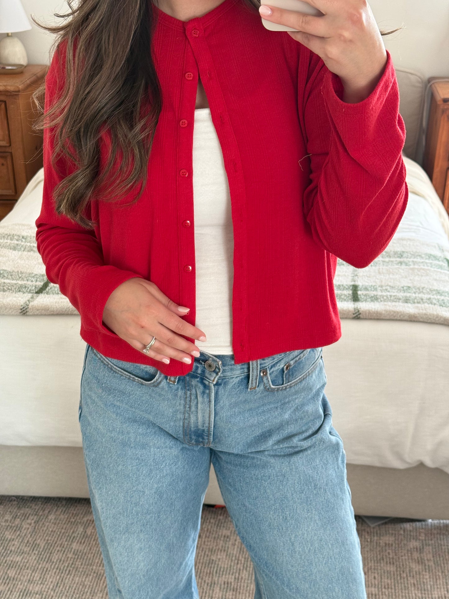 Cherry Pie Cardigan, Red