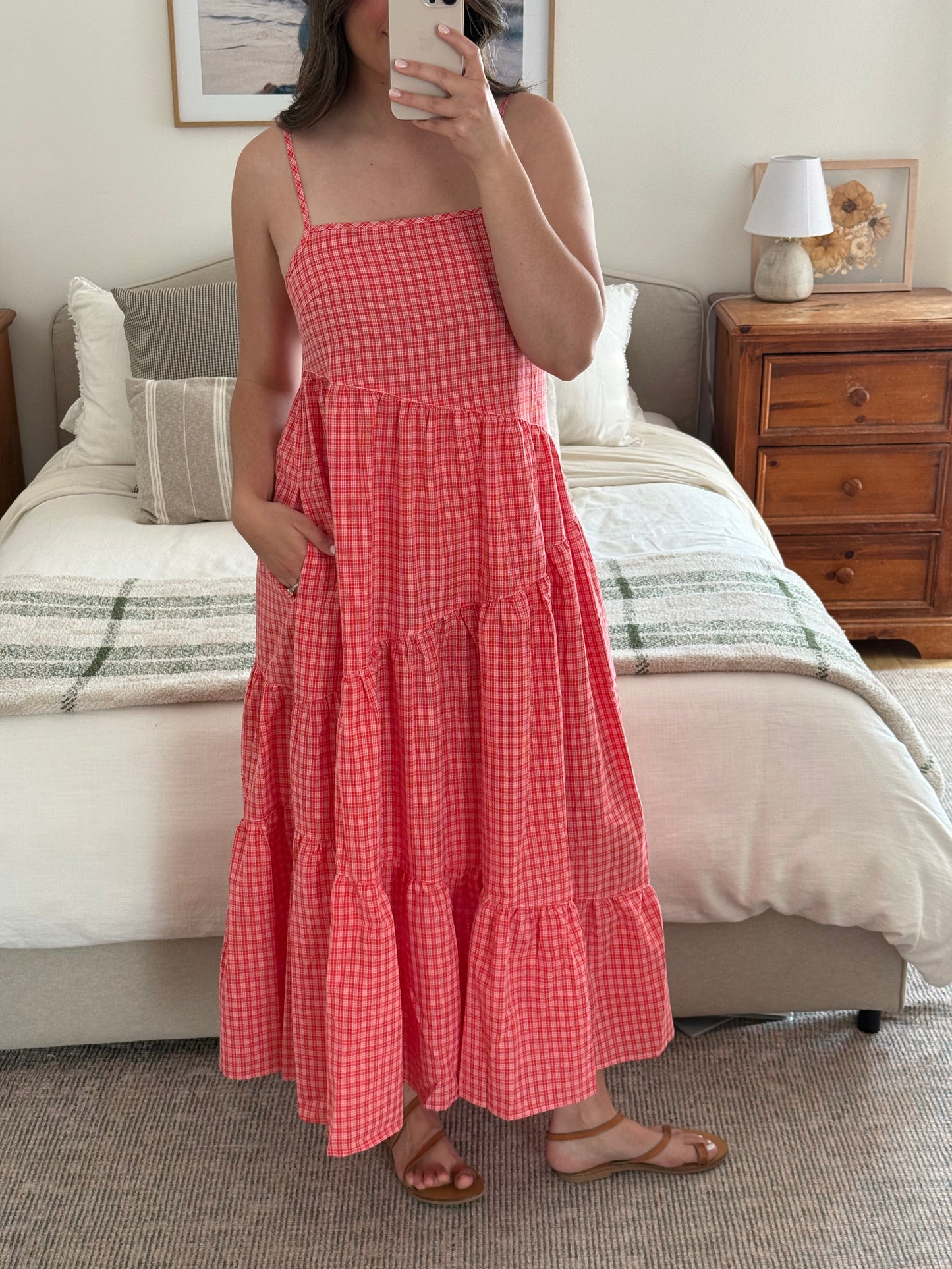 Picnic Date Dress, Coral