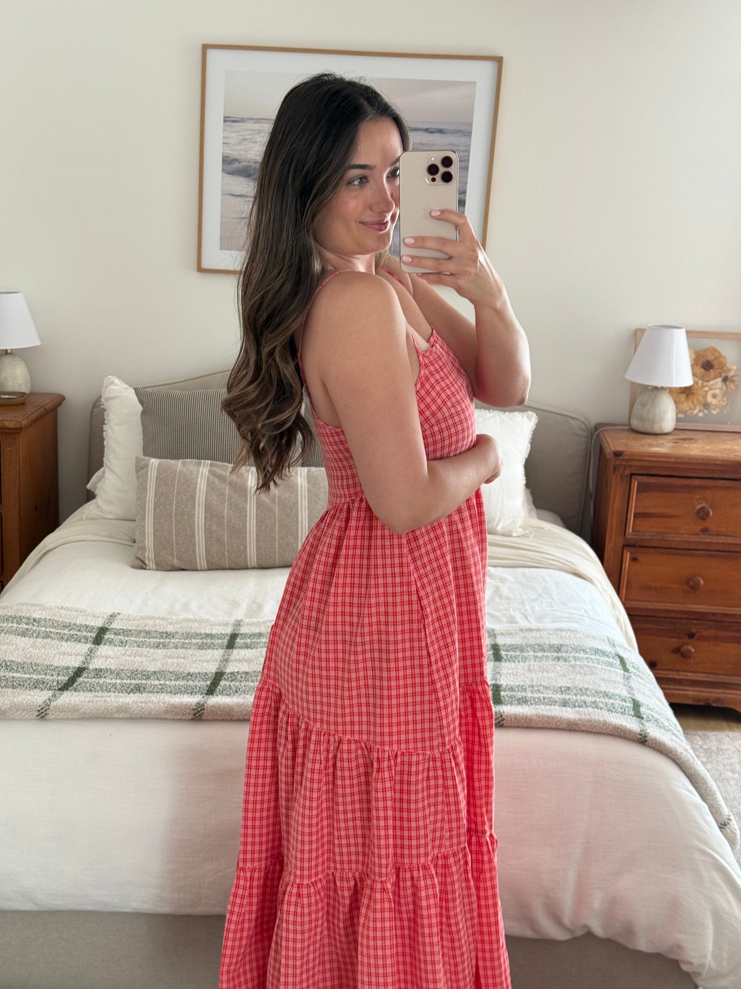 Picnic Date Dress, Coral