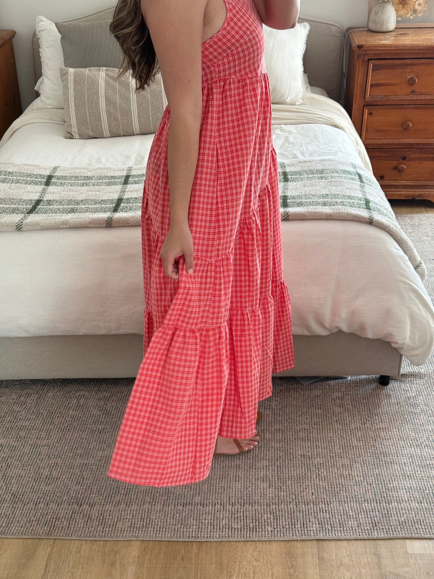 Picnic Date Dress, Coral