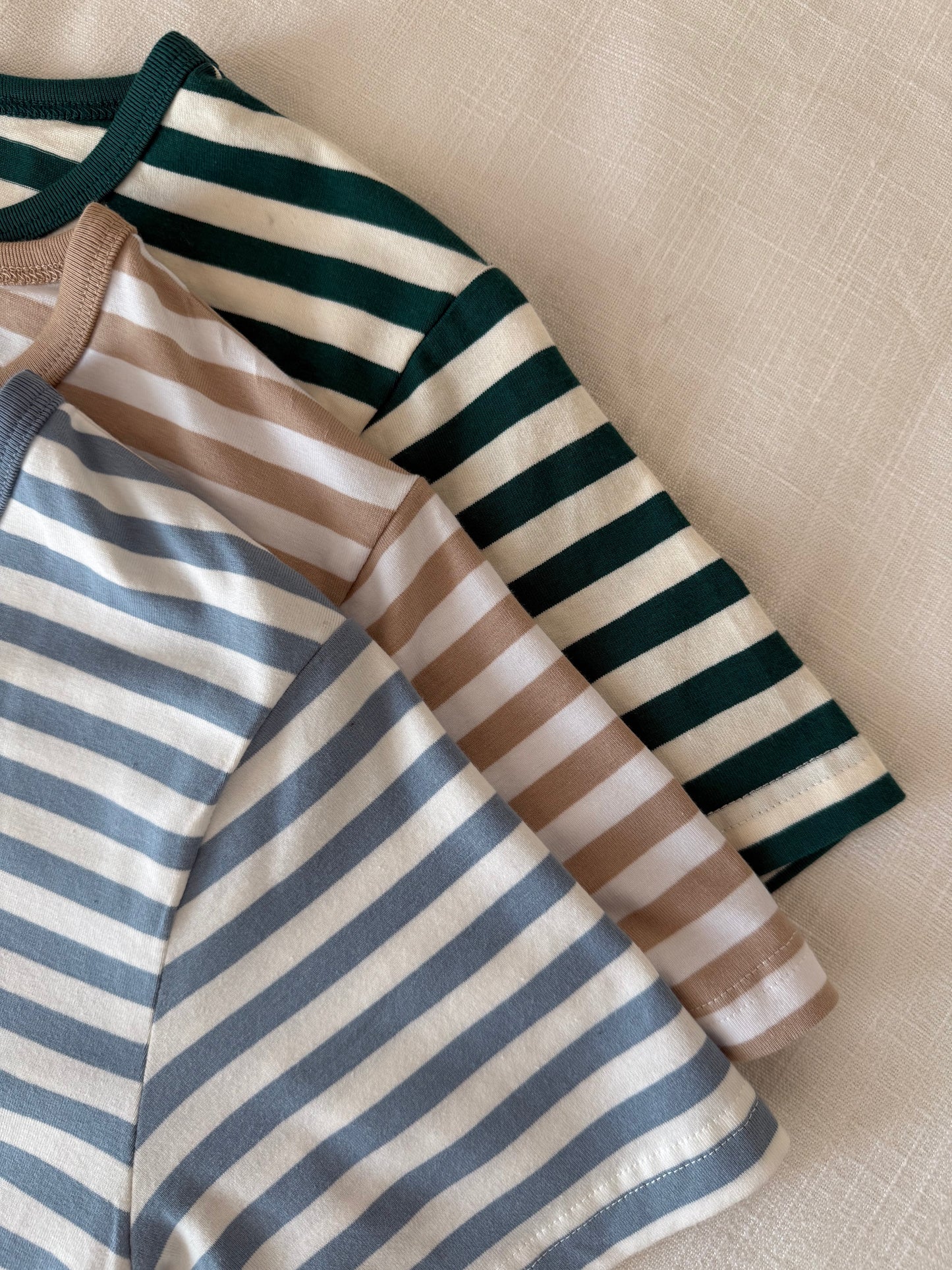 Timeless Striped Tee, Forest Green