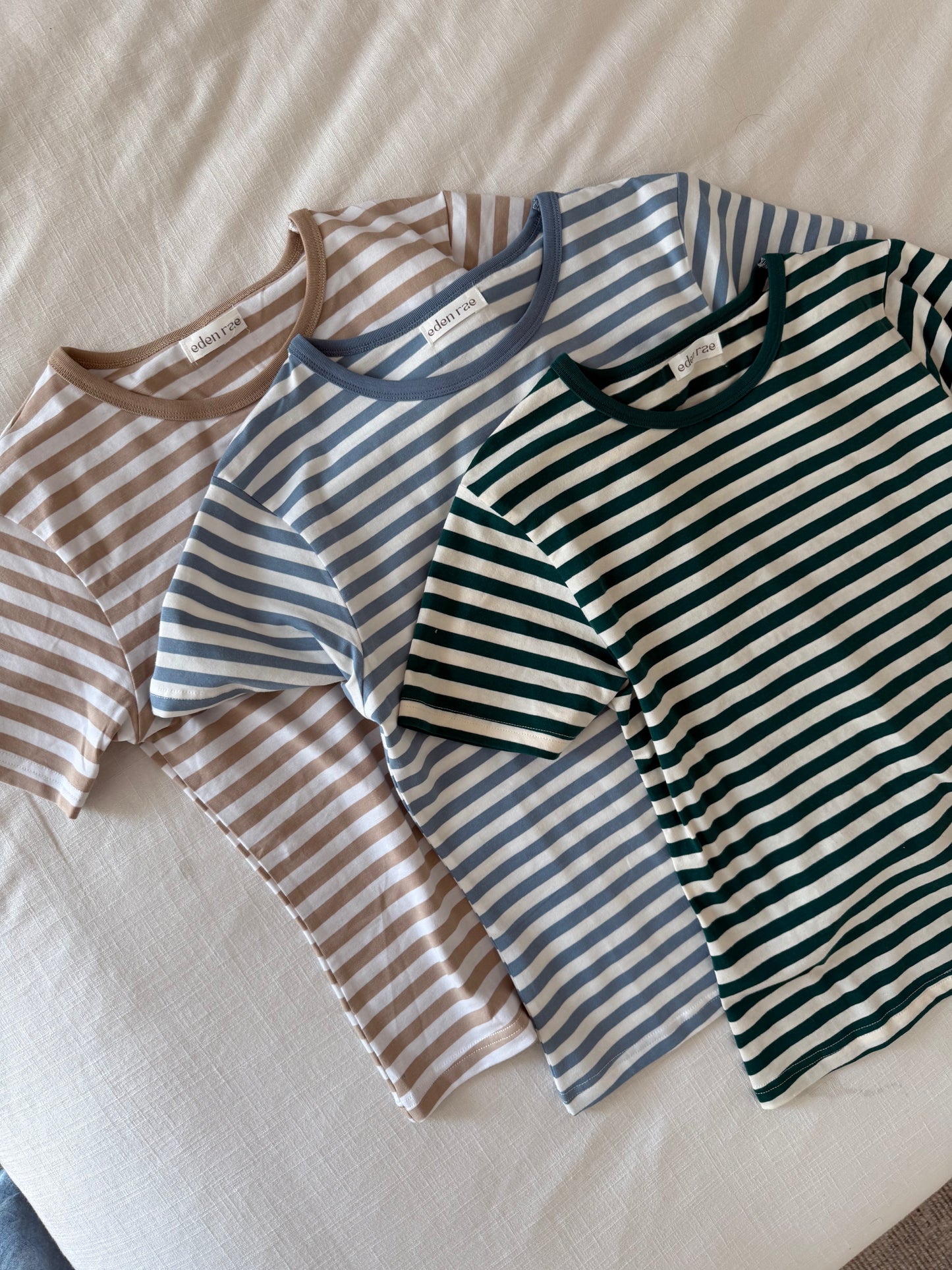 Timeless Striped Tee, Forest Green
