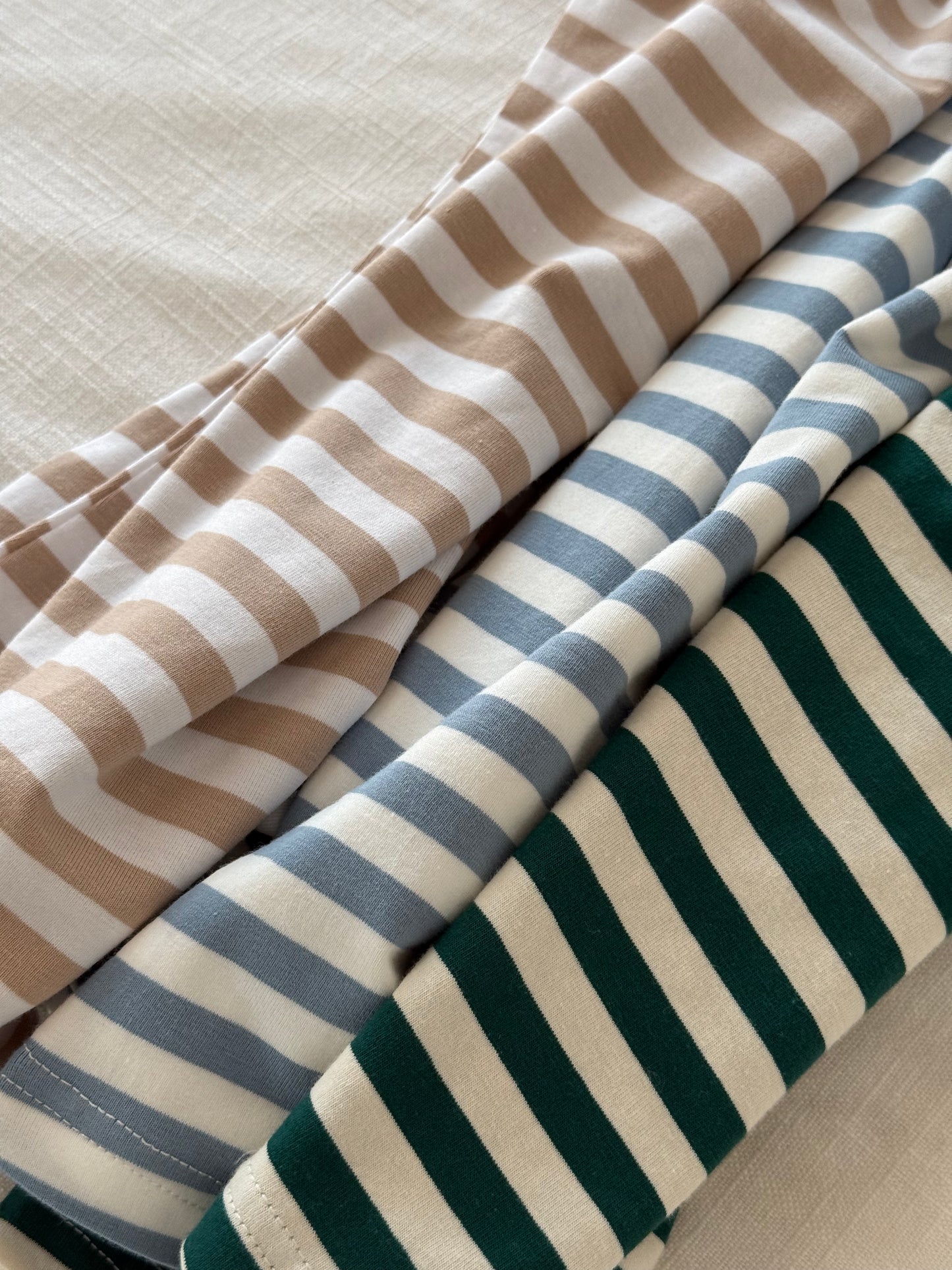 Timeless Striped Tee, Forest Green