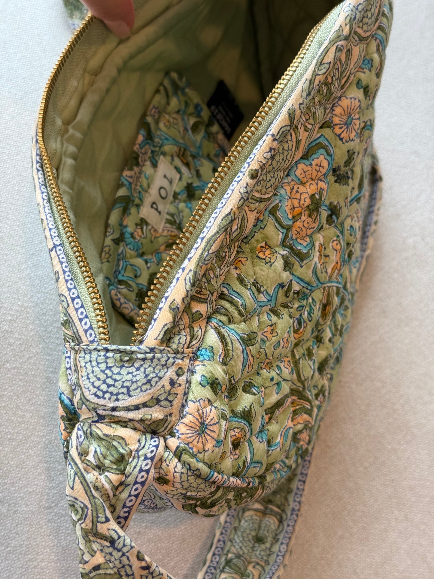 Paisley Quilted Crescent Bag
