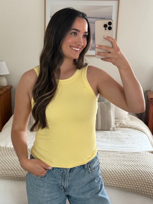 Reversible Ribbed Tank, Lemon