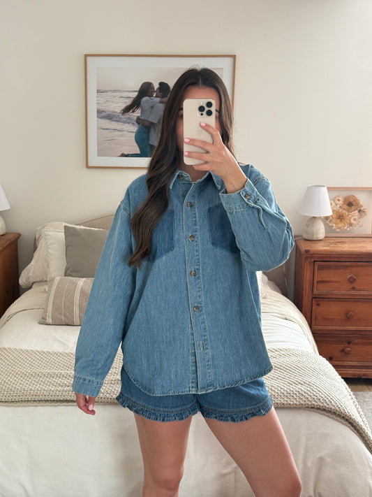 Indigo Button Down, Denim