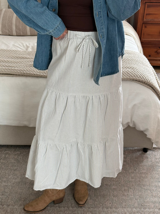 Sienna Maxi Skirt, Pinstripe