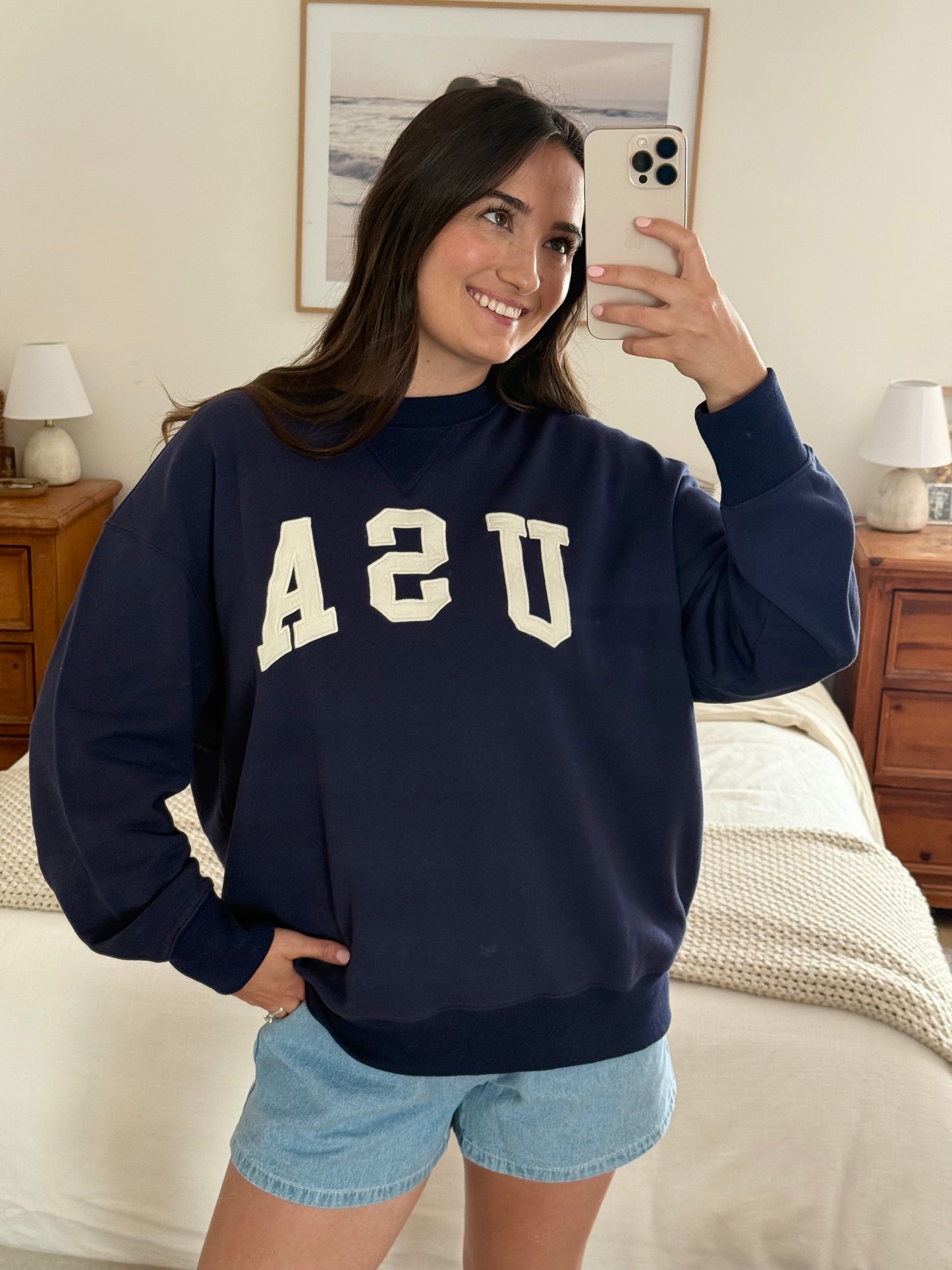 USA Crewneck, Navy