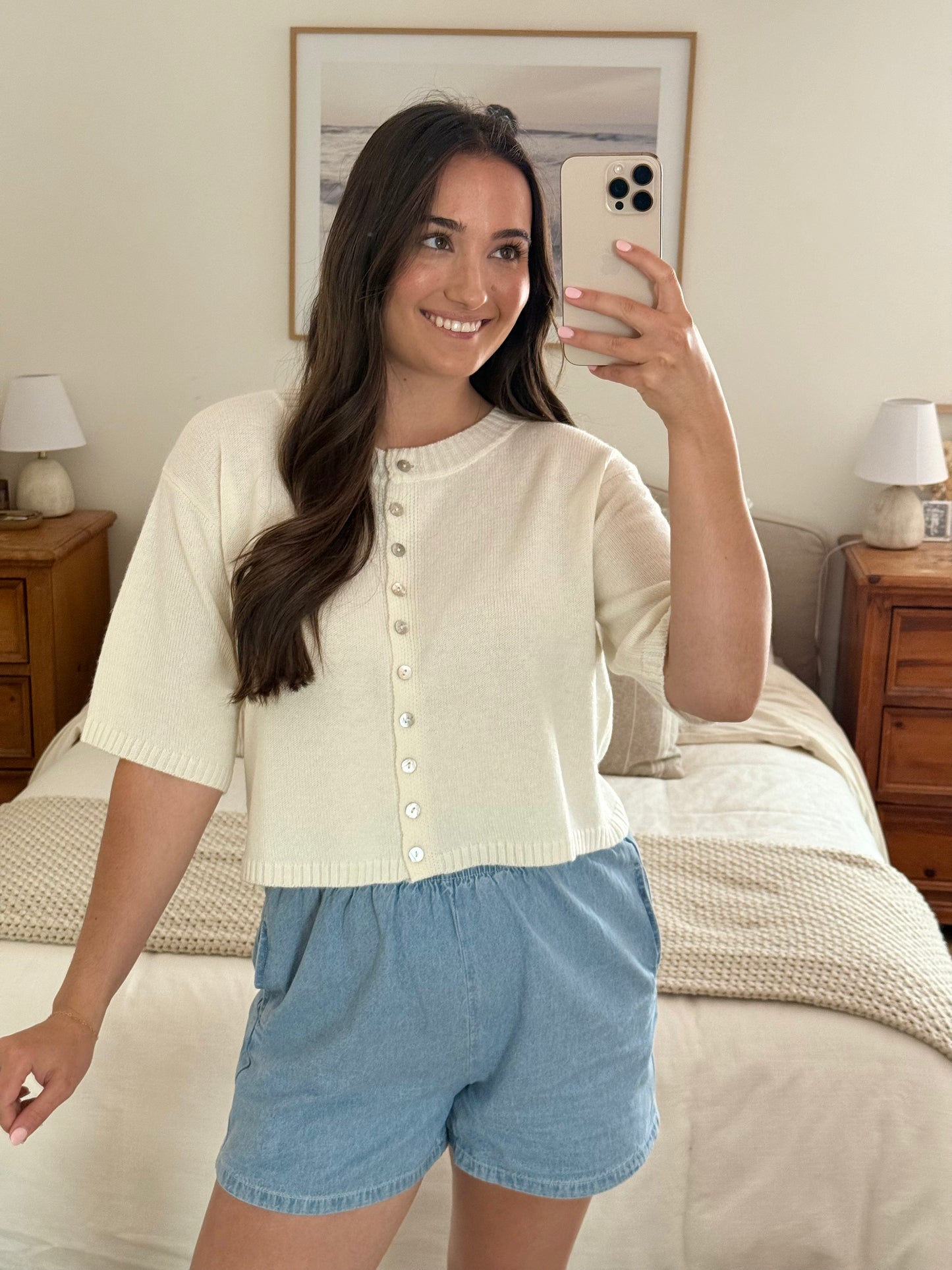 Sand Dollar Cardigan, White