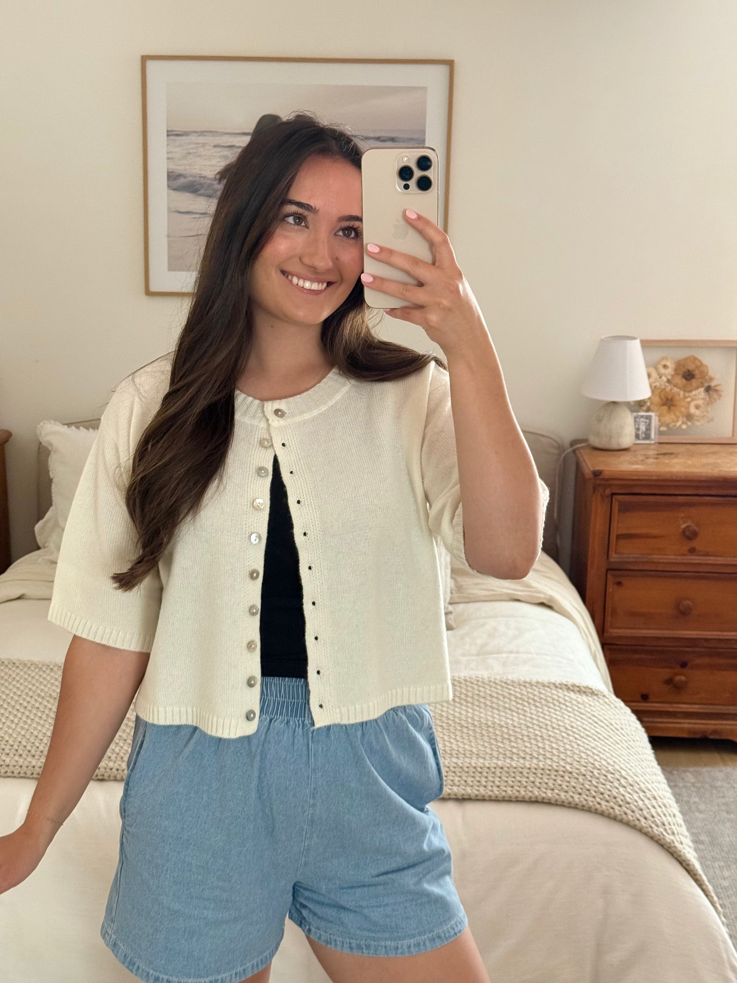 Sand Dollar Cardigan, White