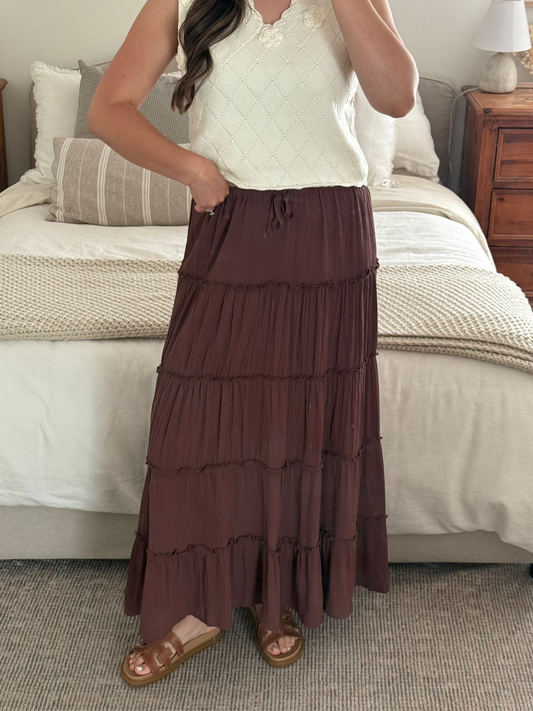 Cocoa Maxi Skirt, Brown