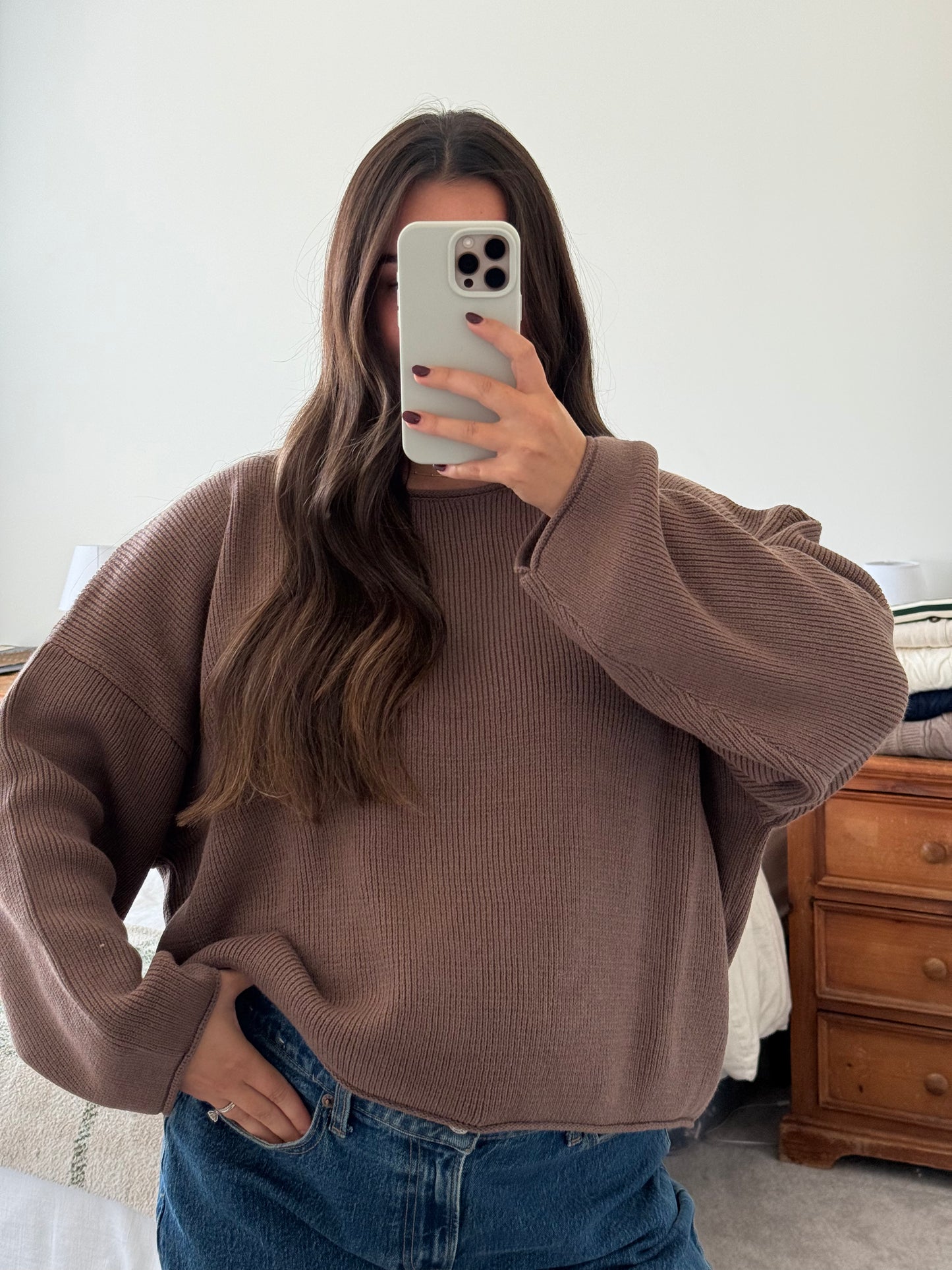 (Pre-order) Cozy Up Oversized Sweater, Chocolate