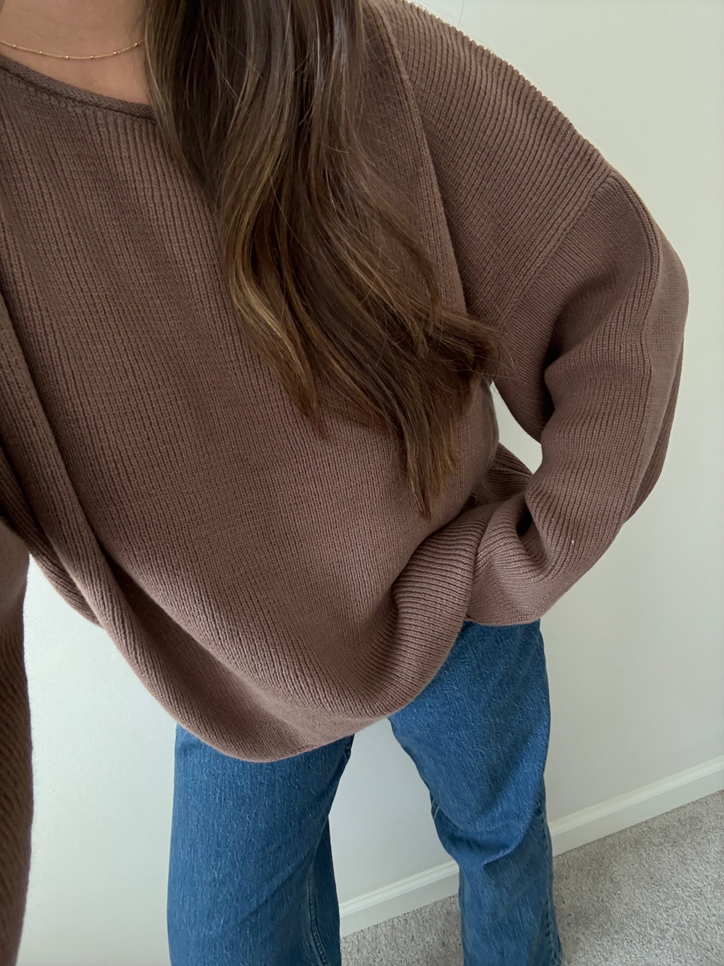 (Pre-order) Cozy Up Oversized Sweater, Chocolate