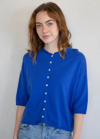 PRE-ORDER Hazel Knit Tee, Cobalt Blue