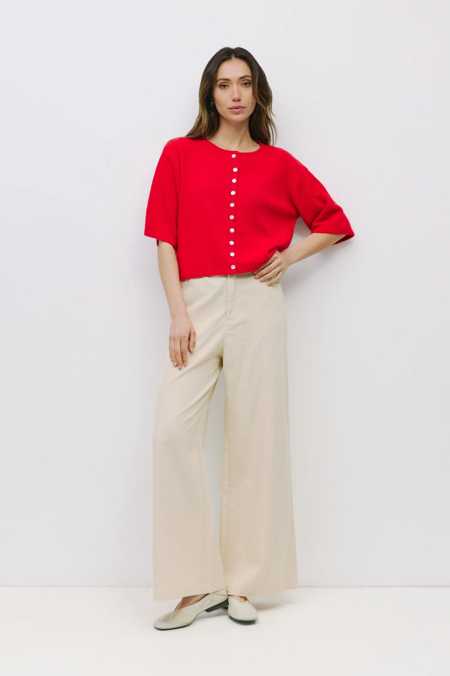 Sand Dollar Cardigan, Red