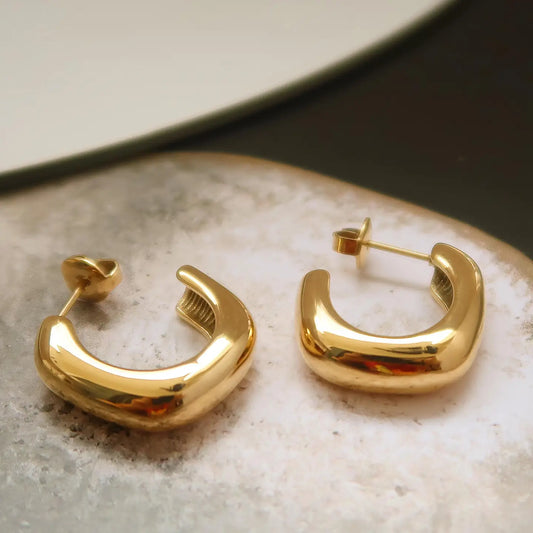 Classic Angled Hoop Earrings