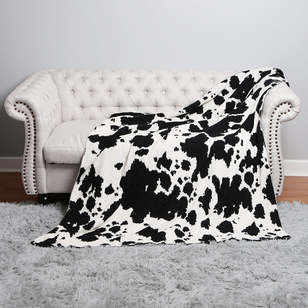 Cow Print Throw Blanket